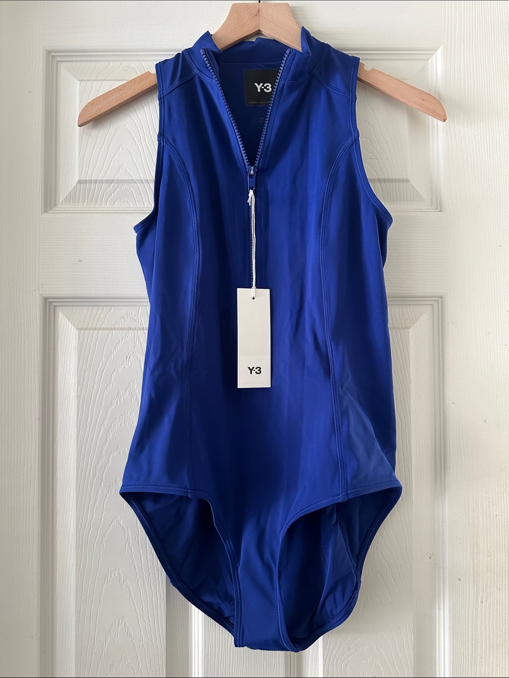 Adidas Y-3 - Yoji Yamamoto Women’s Royal Blue Zip-Front One-Piece swimsuit